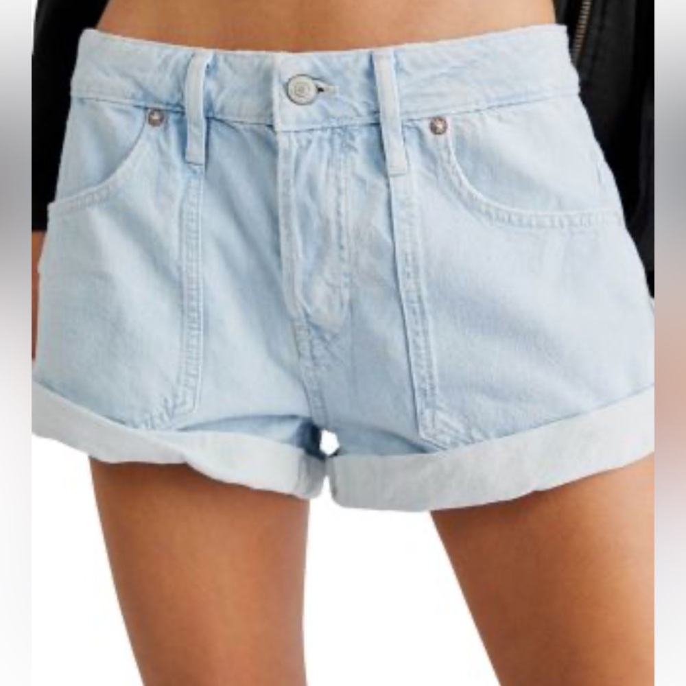 Free people we the free beginners luck slouch light was denim shorts 31
